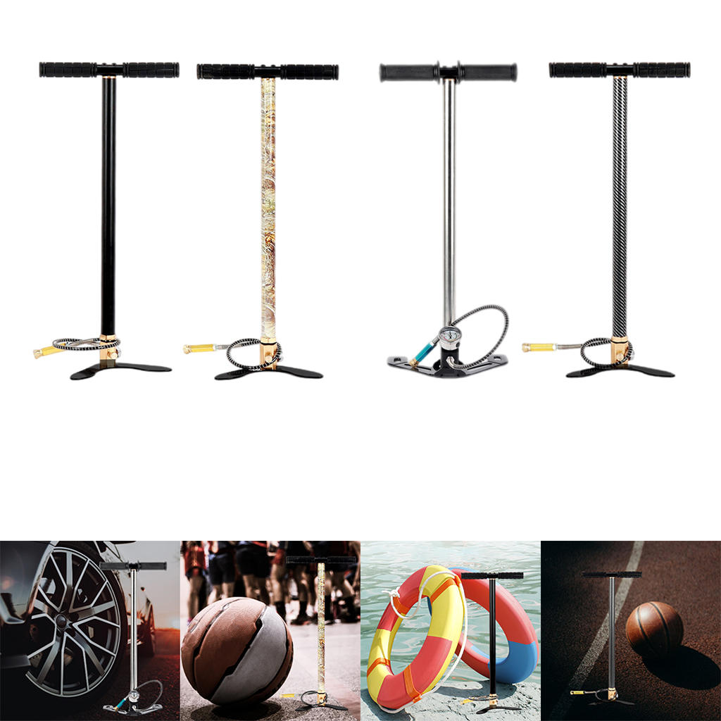 4500PSI 300bar 30mpa Hand Operated Air Pump Stainless Steel Three Stage High Pressure Pump For Bicycles Motorcycles Cars