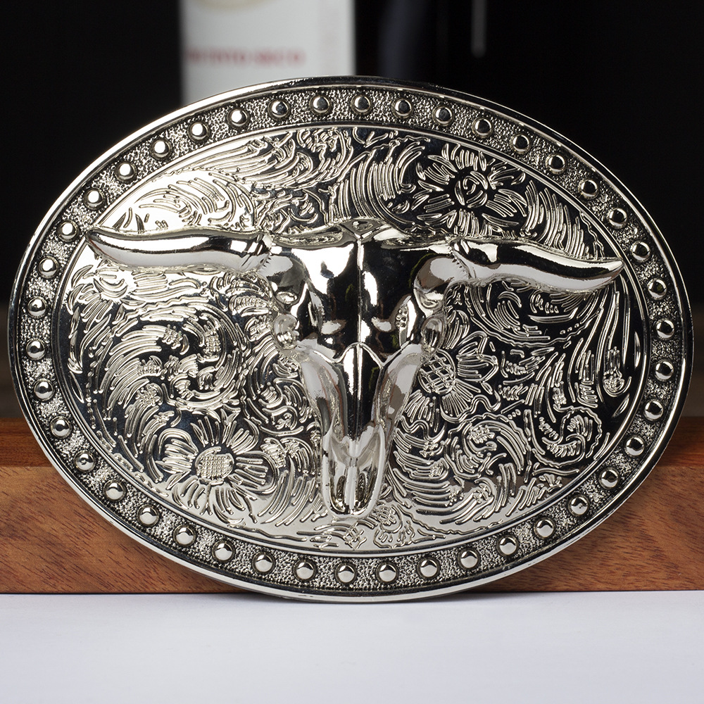 Bull Schädel Legierung Gürtel Schnalle Westlichen Cowboy Stierkämpfer Schnalle Ohne Gürtel – Detail 1