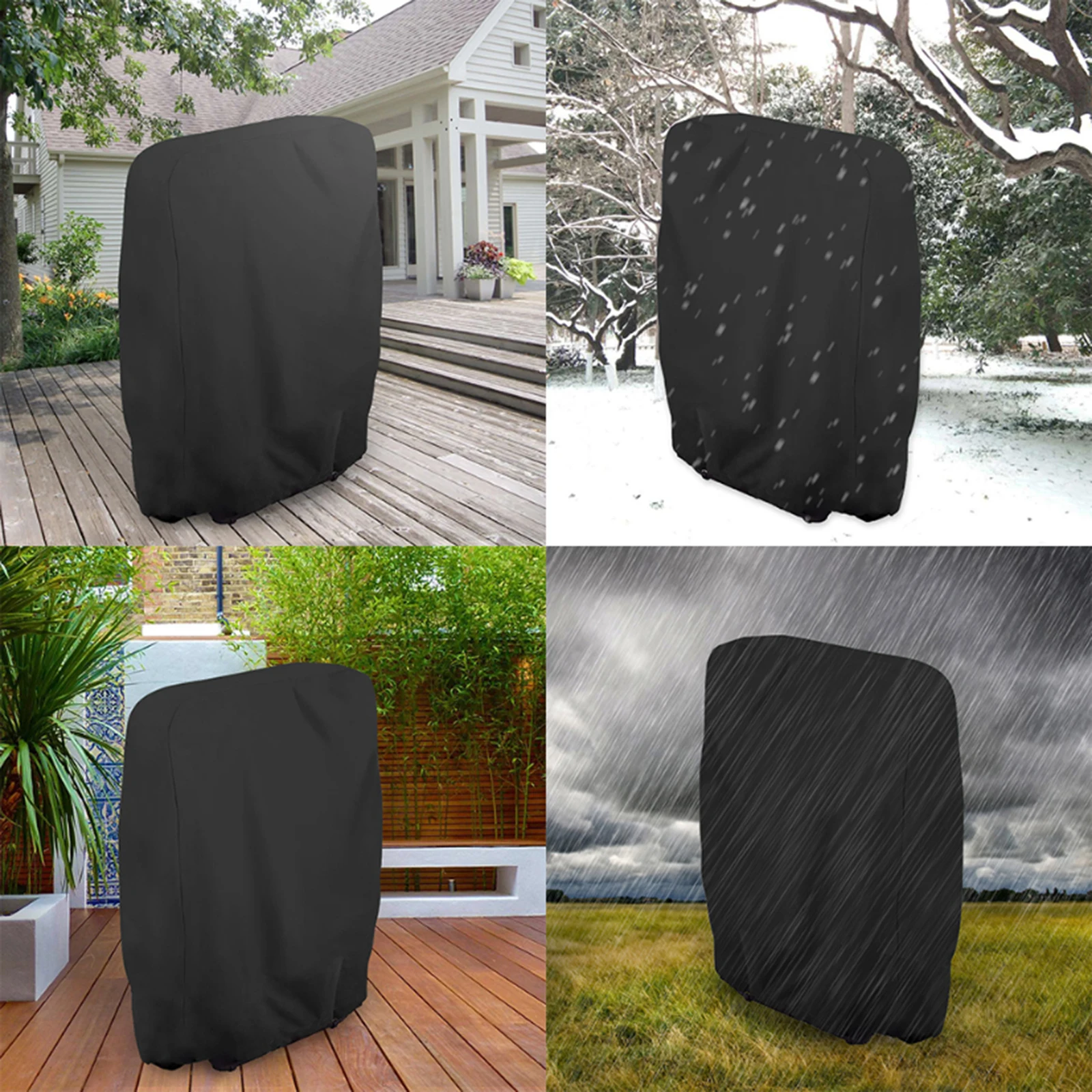 Folding Chair Cover Stacking Patio Chair Cover Oxford Fabric Waterproof Protective Cover Patio Outdoor Veranda