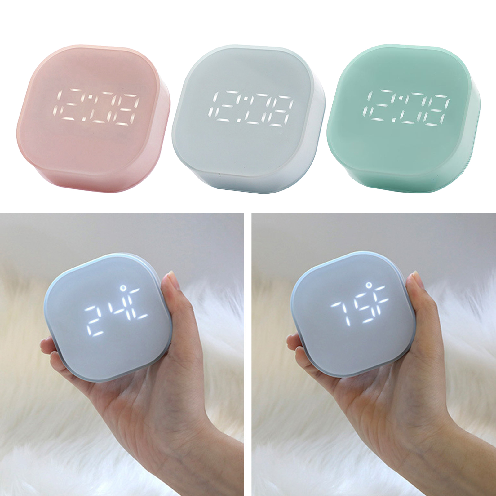 Small Cube Bedside Digital Alarm Clock Magnetic 12/24H ℃/℉ Kitchen Timer
