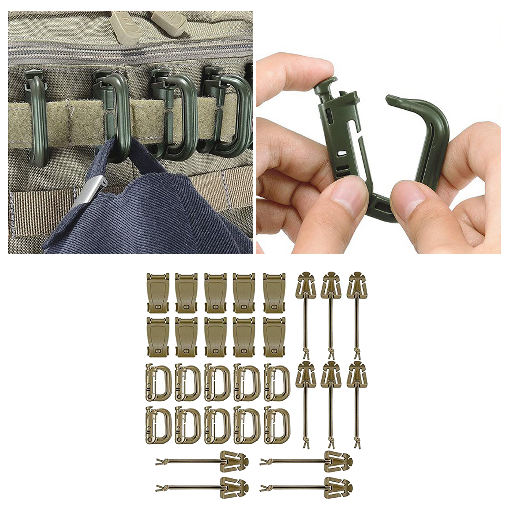 30x Carabiner Clips Outdoor Hiking Keychain Water Bottle Backpack Clasp Lock