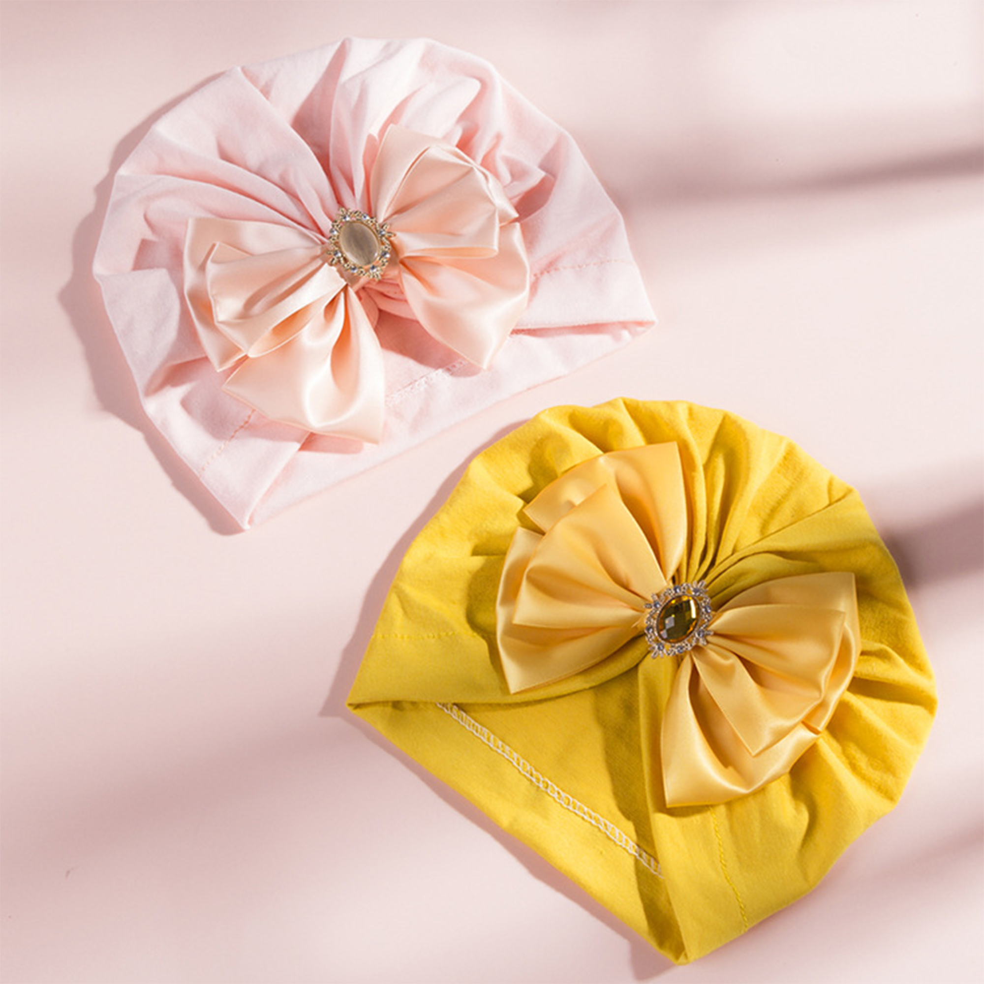 Infant Baby Mädchen Turban Kappe, Shiny Kristall Beanie Hut Stretchy Motorhaube Headwraps mit Bogen Knoten 0-2Years – Detail 10