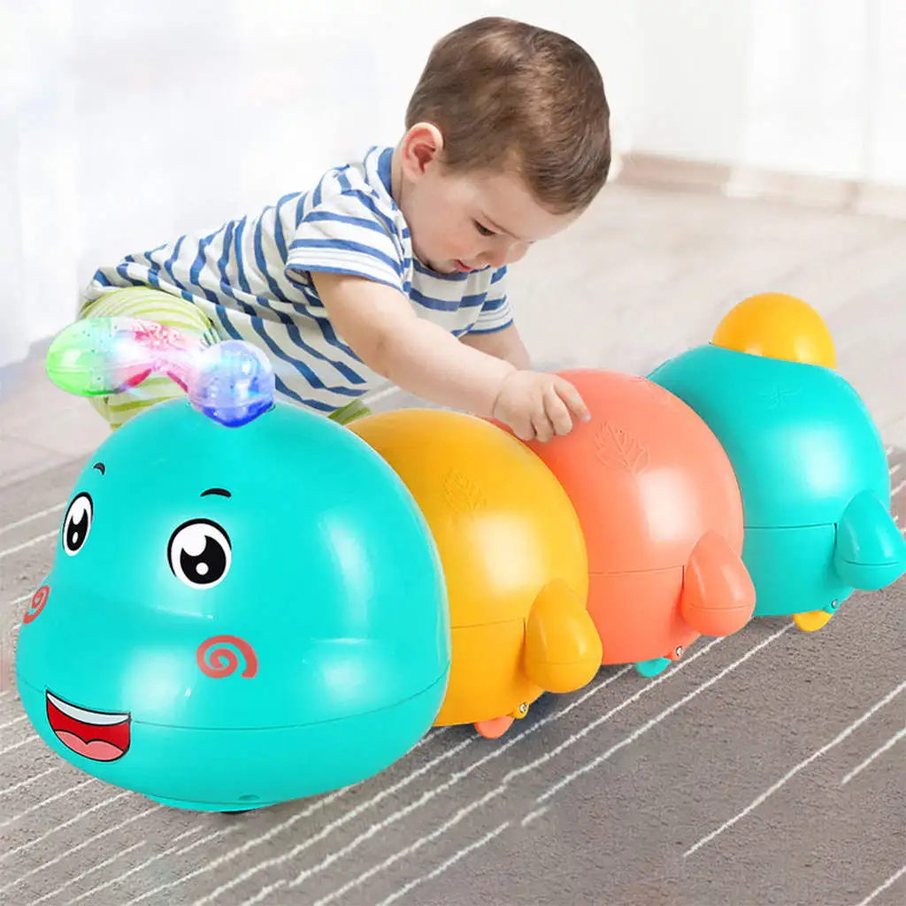 Electric Caterpillar Toy Magnetic Lighting Hand-Eye Coordination Electric Toys for Toddlers