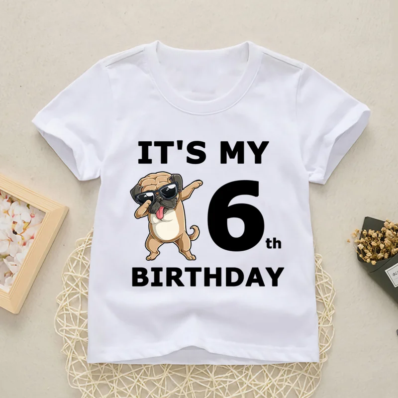 kid t shirt designs Baby Happy Birthday Number 1-10 Letter Print T Shirt Girls Boys Dogs Funny T-shirt Clothes Cute Short Sleeve red t shirt childrens	