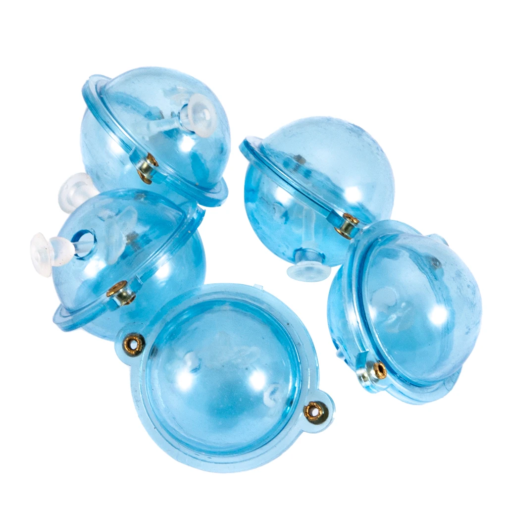 5pcs Fishing Float ABS Plastic Balls Water Ball Bubble Floats Clear Round Fishing Bobber Buoy Airlock Strike Indicators Blue