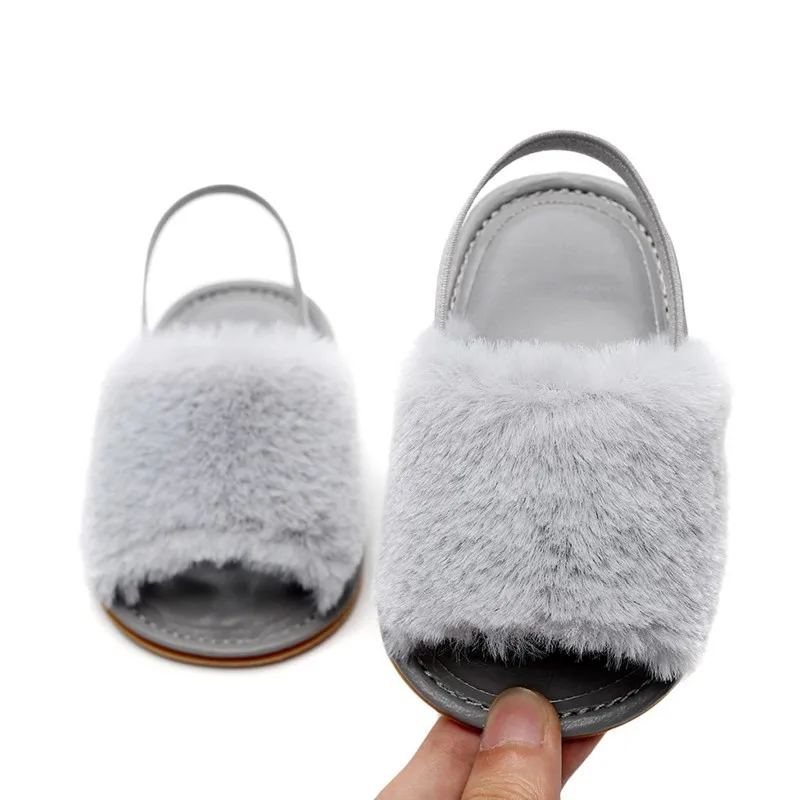 Baby shoes Toddler Infant Baby Girls Boys Solid Flock Soft Sandals Slipper Casual Shoes /3AA13 (2)