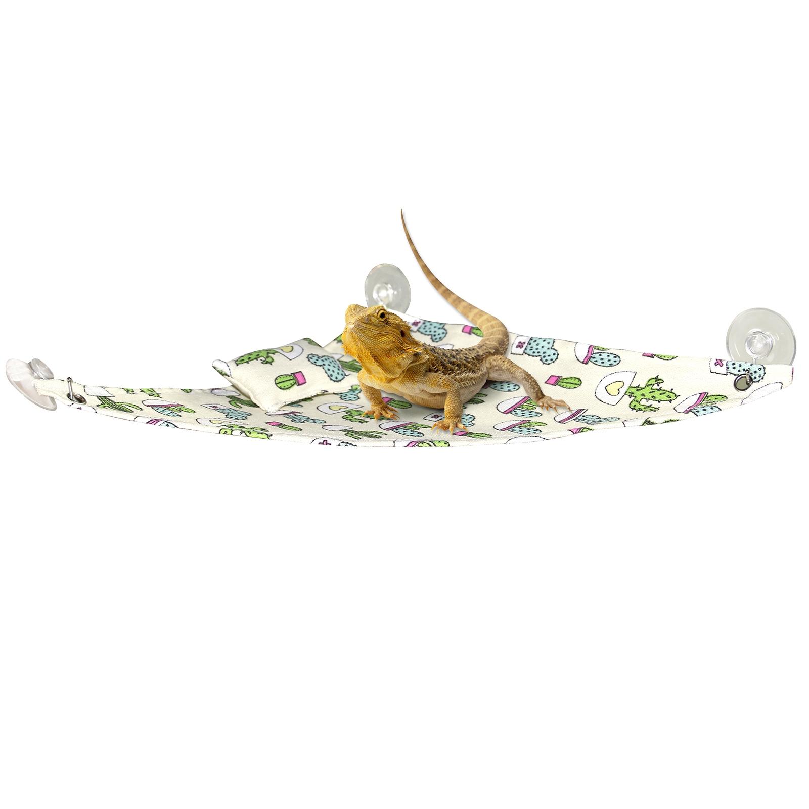 Reptile Hammock Mat Hideout Habitat Lounger Ladder for Lizard Gecko Bearded Dragon Supplies