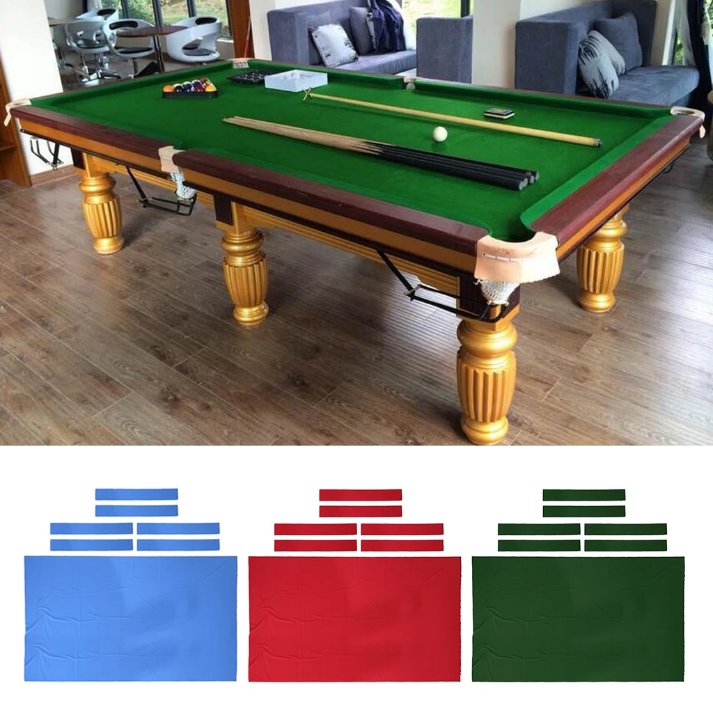 8' Performance Pool Table Felt Billiard Cloth & 6 Cushion Cloth Strips for 8 Foot Billiards Table Accessories - Select Colors