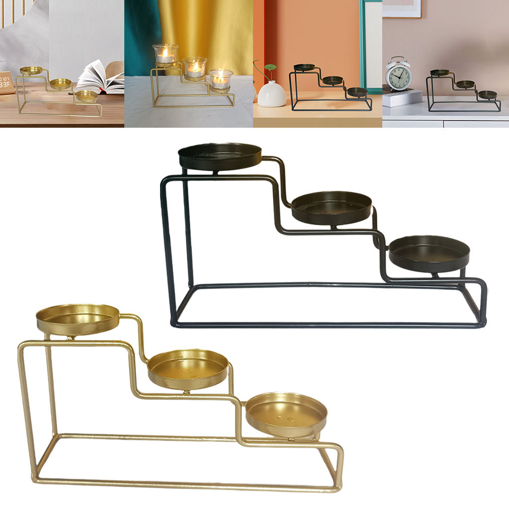 Retro Style Ladder Candle Holder Iron Tea Light Candlestick Decorative Centerpieces Desktop Dinner Christmas