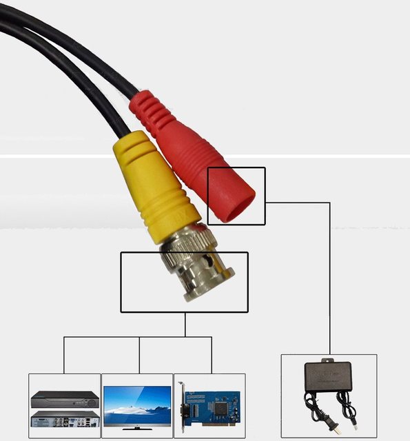 AHD Camera Cables 5M/10M/15M/20M/30M BNC Cable Output for DC
