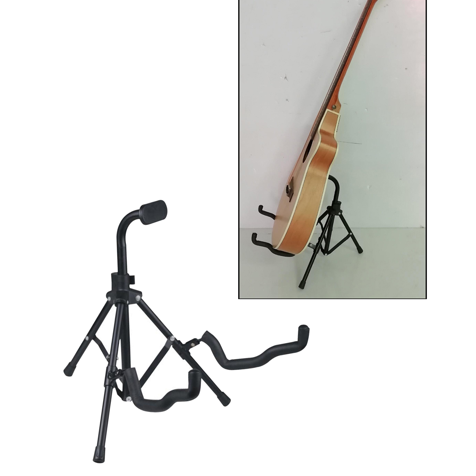 Guitar Ukulele Floor Stand Black Lightweight  Fits for Guitars Violin