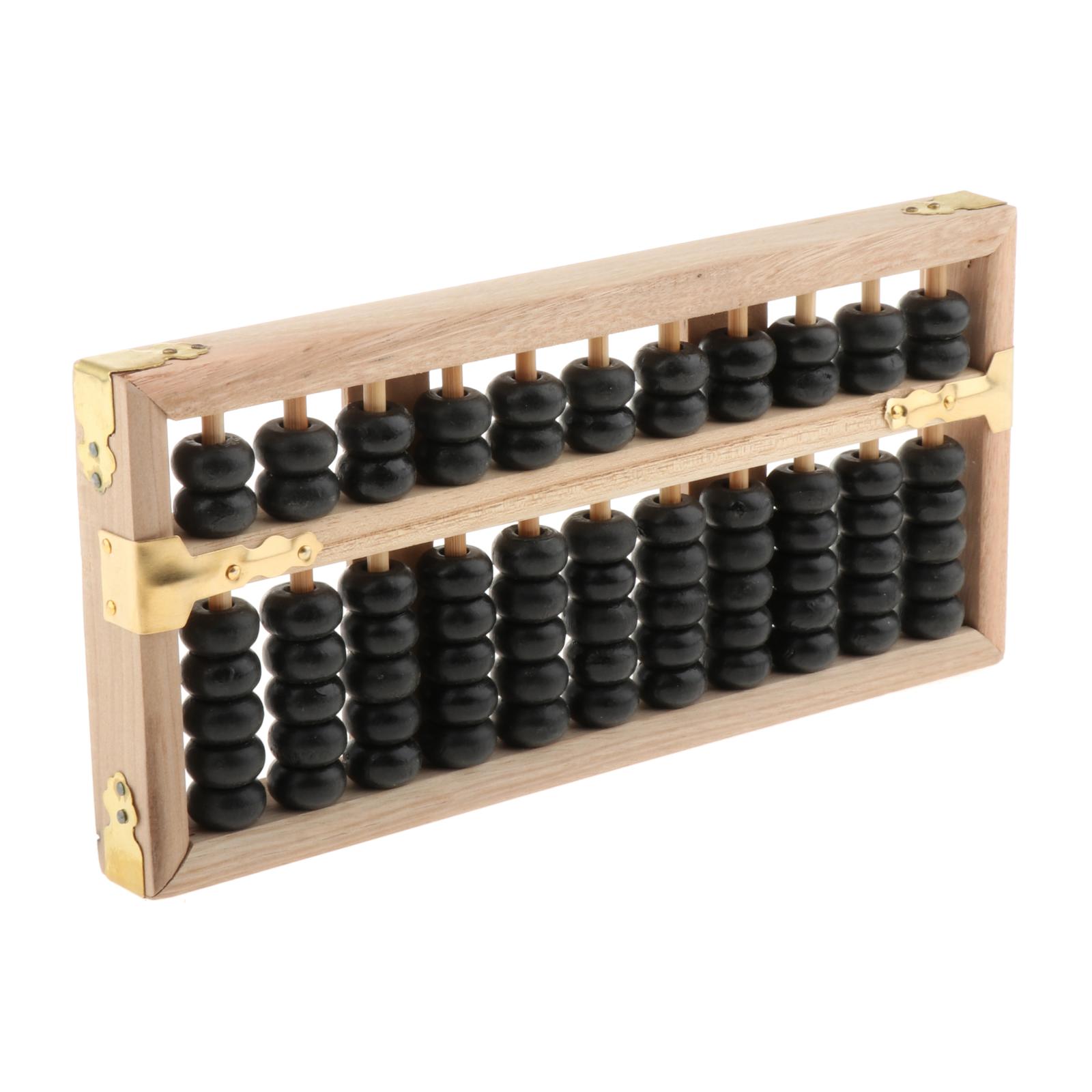 11 Column Abacus Arithmetic Soroban Wooden Frame Student Calculator Counting