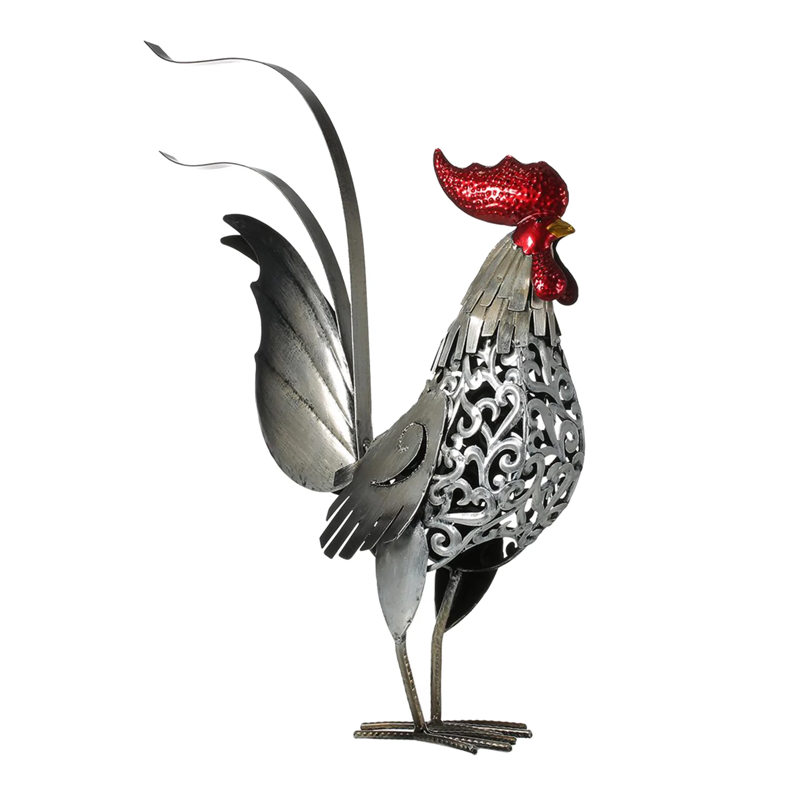 Iron Metal Figurine Rooster Sculpture Carved Iron Rooster Home Furnishing Articles Artwork Home Decoration Gifts