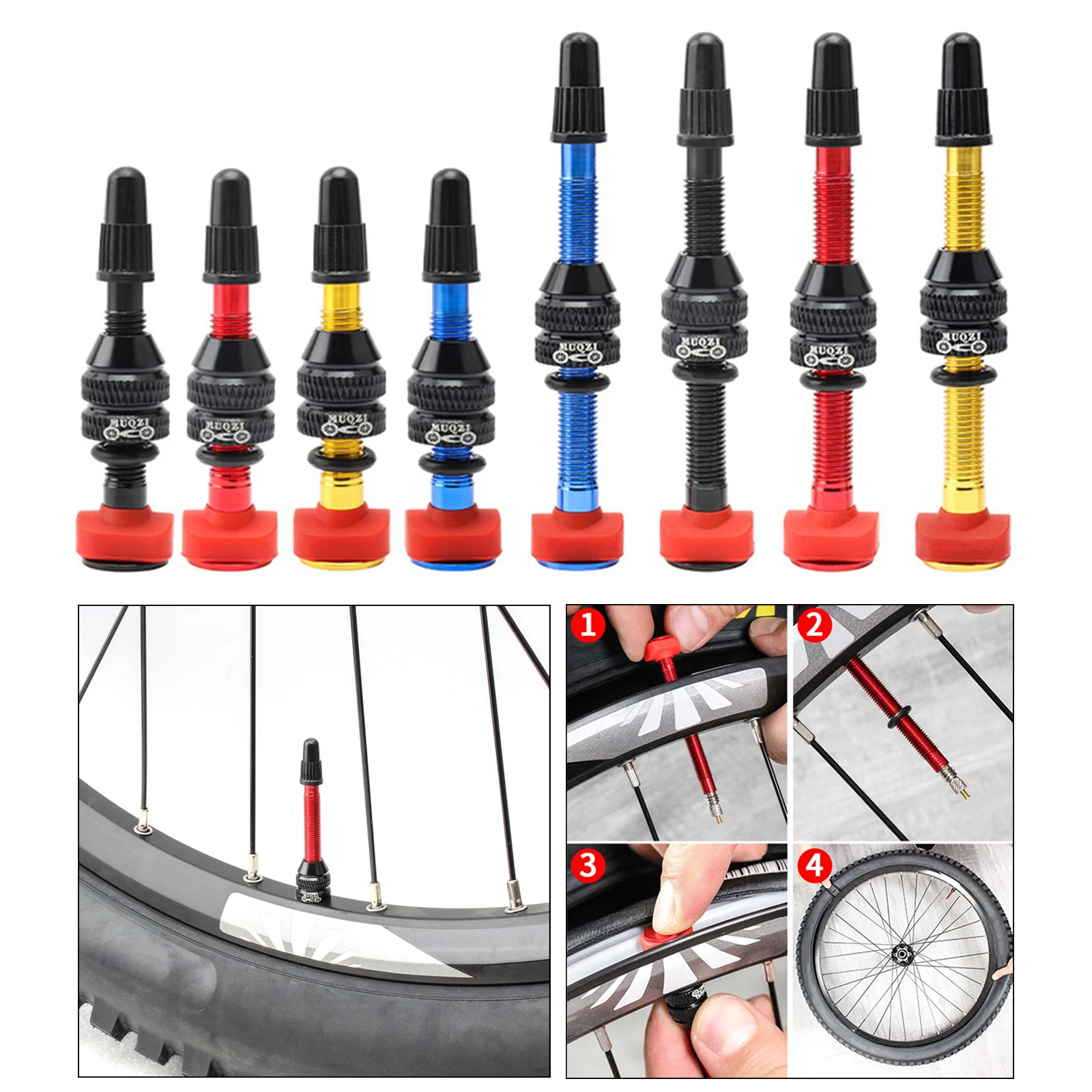 Bicycle 40/60mm Presta Valve for Road MTB Bicycle Tubeless Tires Brass Core Alloy Stem