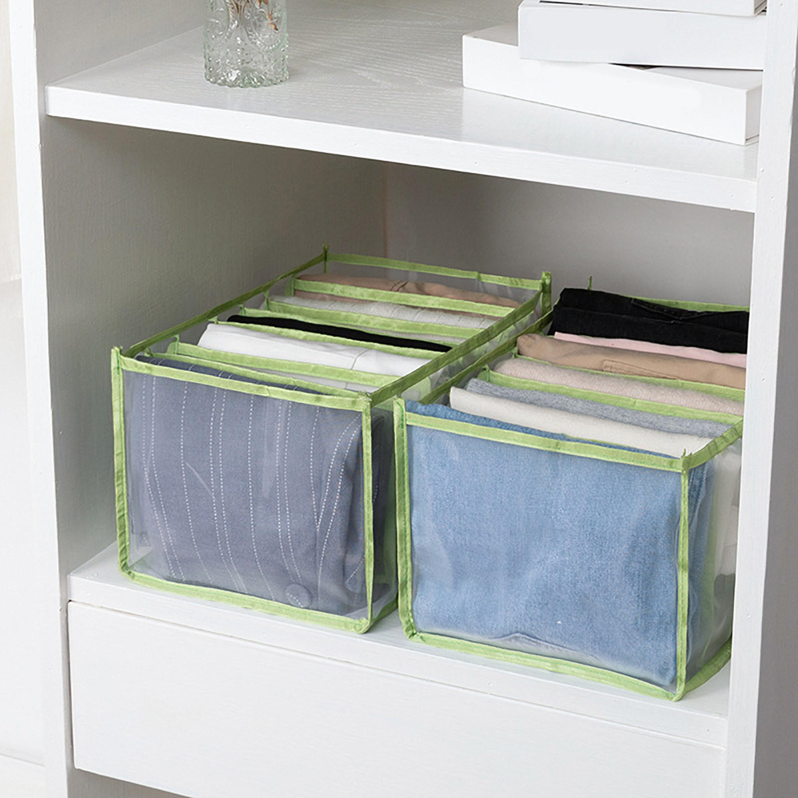 Mesh Storage Box Foldable Closet Clothes Dividers Nylon Dresser ...