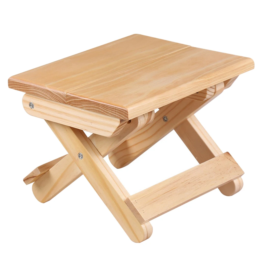 Wooden Stool Kids Adults Small Chair Seat Outdoor Fishing Camping Patio