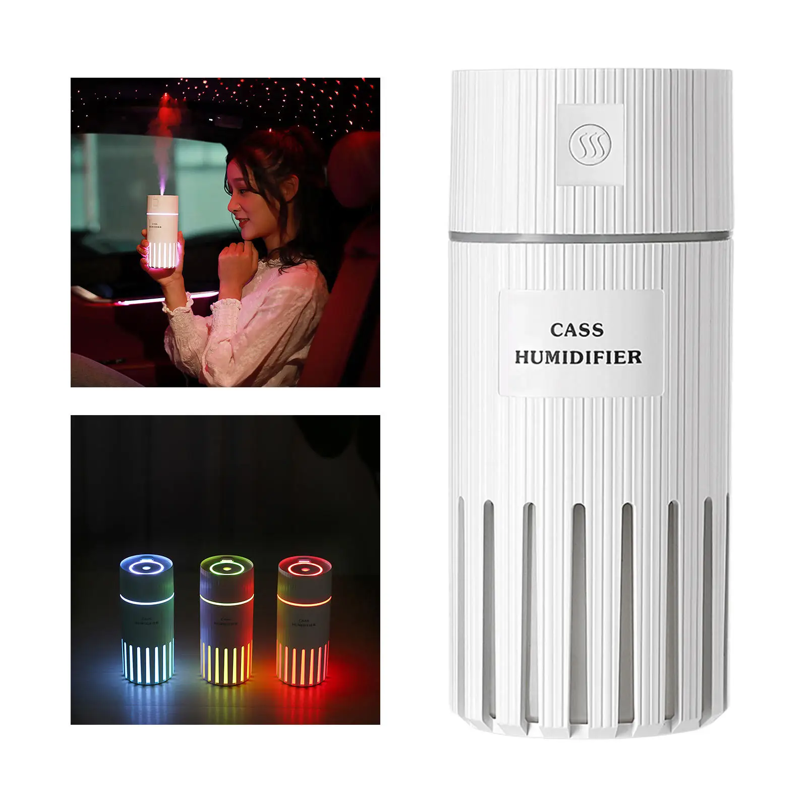 Air Humidifier USB Adapter Mute Mode Auto Off Moisturizing Large Capacity for Home Office Tabletop Car