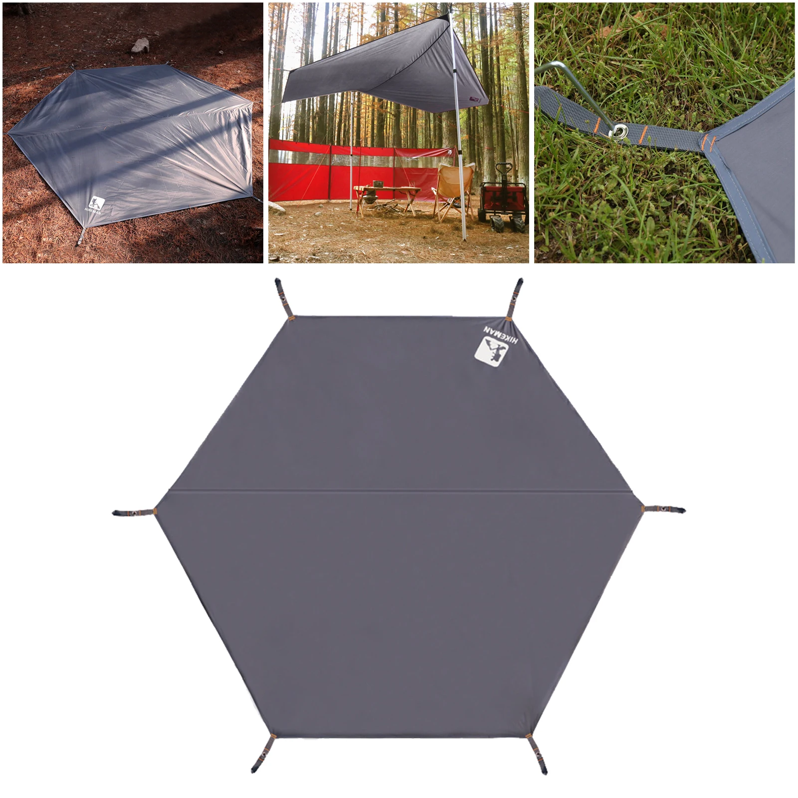 Lightweight Tent Footprint PU 2000mm Waterproof Camping Tent Tarp with Drawstring Carrying Bag for Ground Camping Hiking