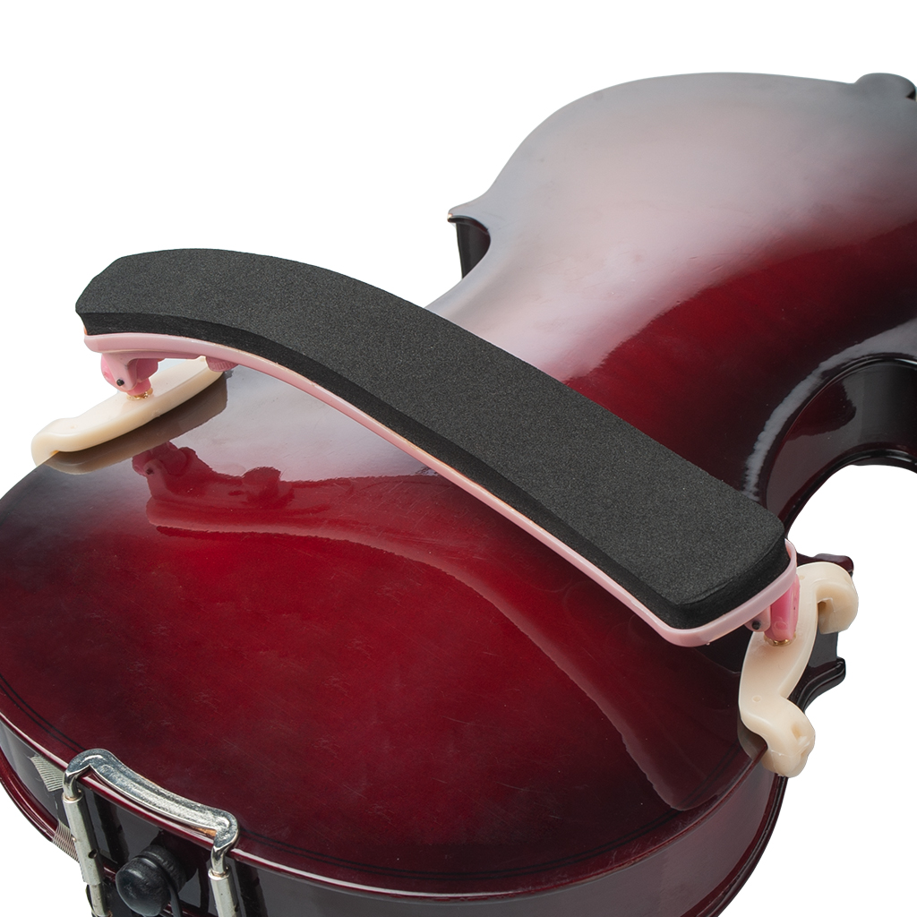 Lightweight Violin Shoulder Rest for 4/4 and 3/4 Size (Black and Pink)