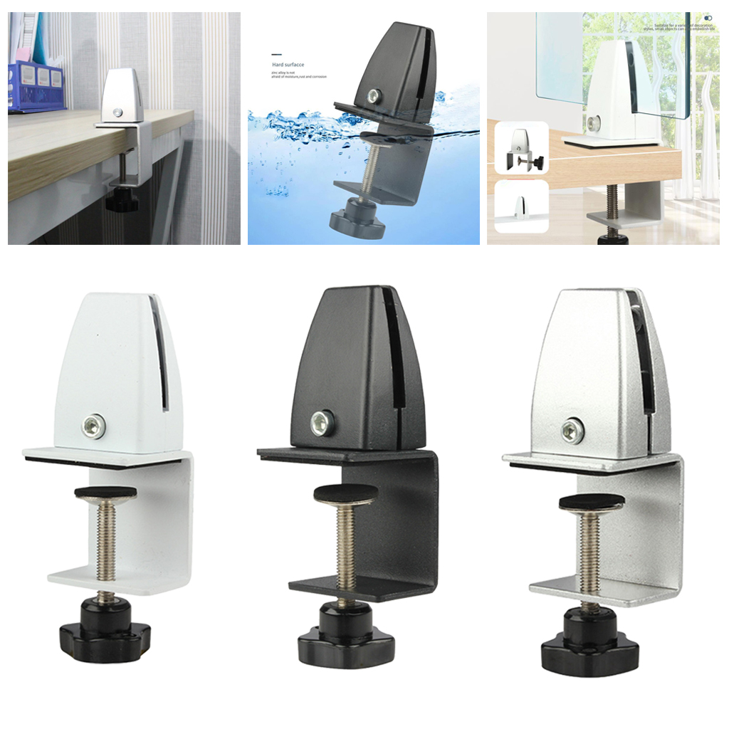 Aluminium Alloy Office Table Partition Bracket Divider Glass Screen Clamp Shelf Office Panel Clips Support Bracket Accessories