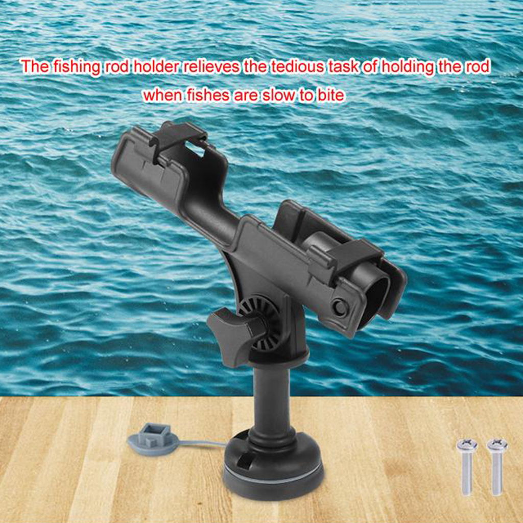 Black 360 Deg Swivel Fishing Rod Holder Seat Supoort Bracket for Kayak Row