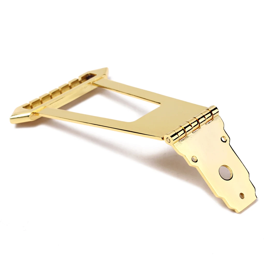 Metal 6 String Archtop Guitar Trapeze Tailpiece Bridge Golden