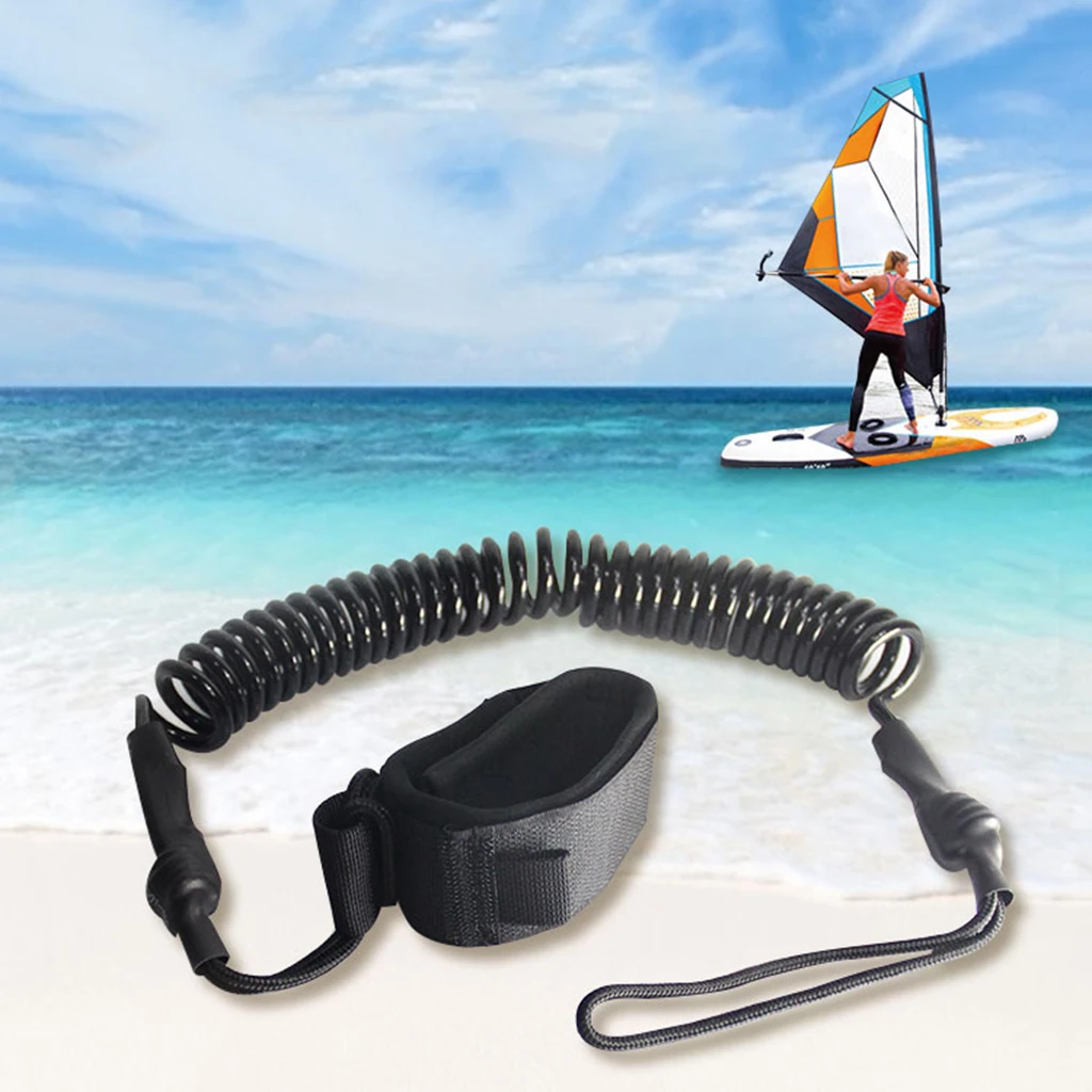 10ft Surfboard Ankle Leash Rope Coiled Stand Up Paddle Board Surfing Cord String 