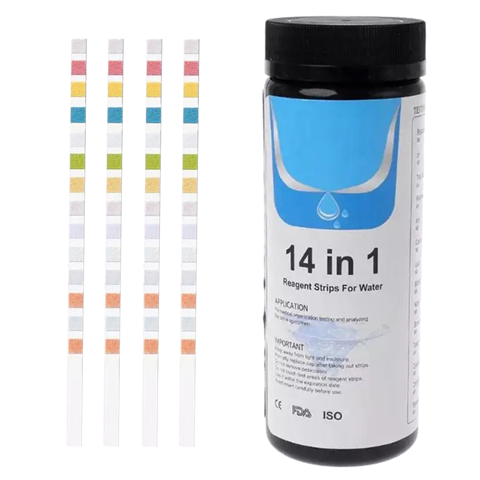 50Pcs/Pack 14 In 1 Water Test Strips Kit Drinking Water Aquarium Tap Hot Tub Water Quality Test