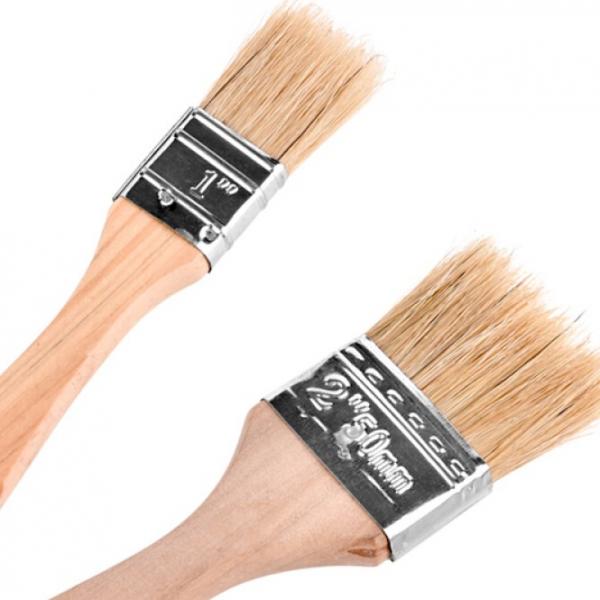 2pcs Pastry Brushes Set with Boar Bristles and Hardwood Handles, Grill BBQ Sauce