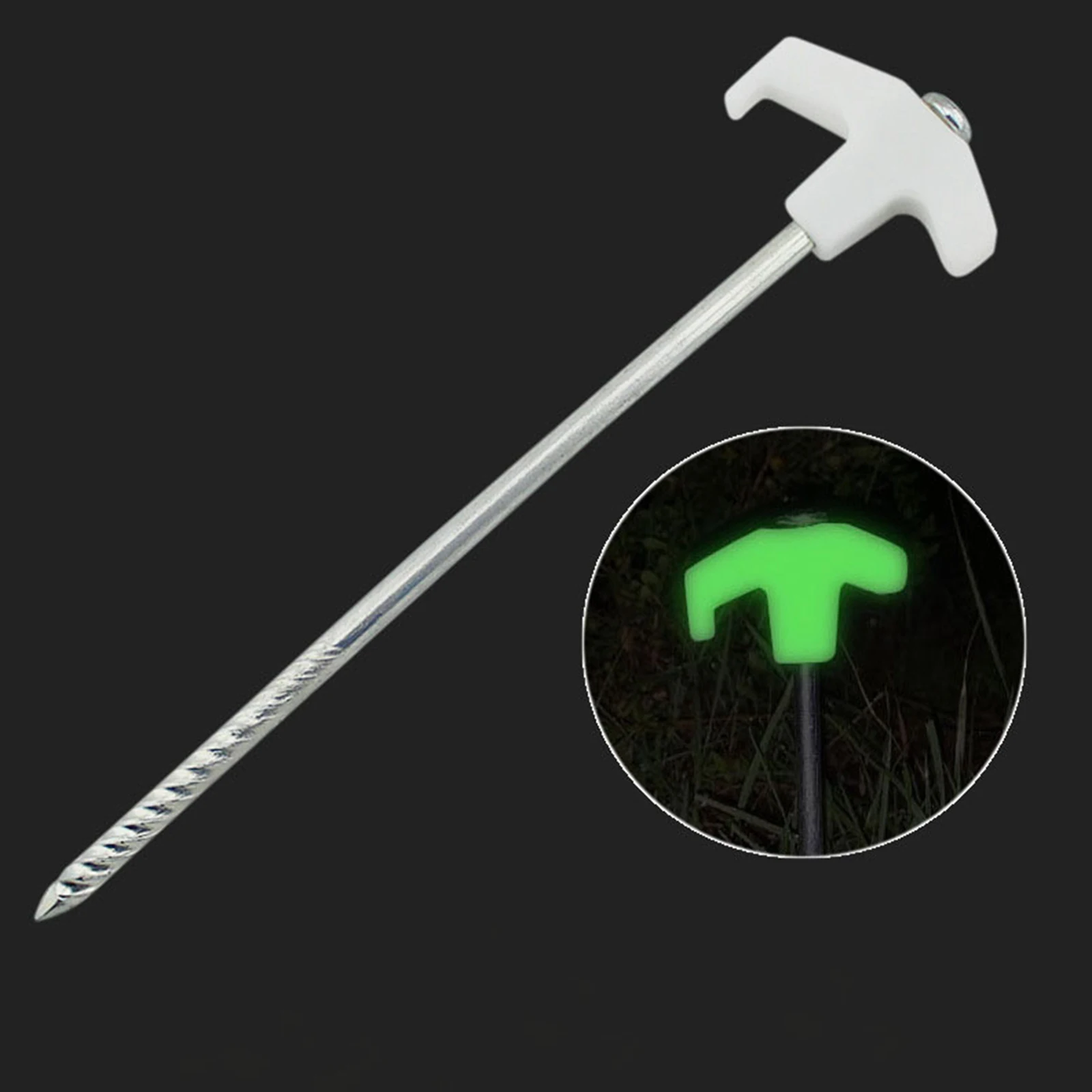 Heavy Duty Tent Stakes Pegs Nail Head Steel Glow in the Dark Garden Stakes