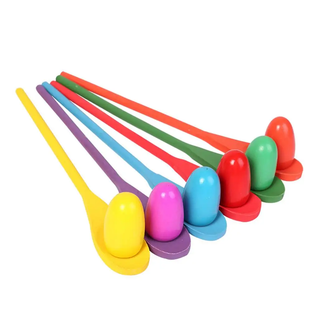 12 Pieces Egg and Spoon Race Game 6 Eggs and 6 Spoons Fun Game for Kids Parties Birthdays Family Outings