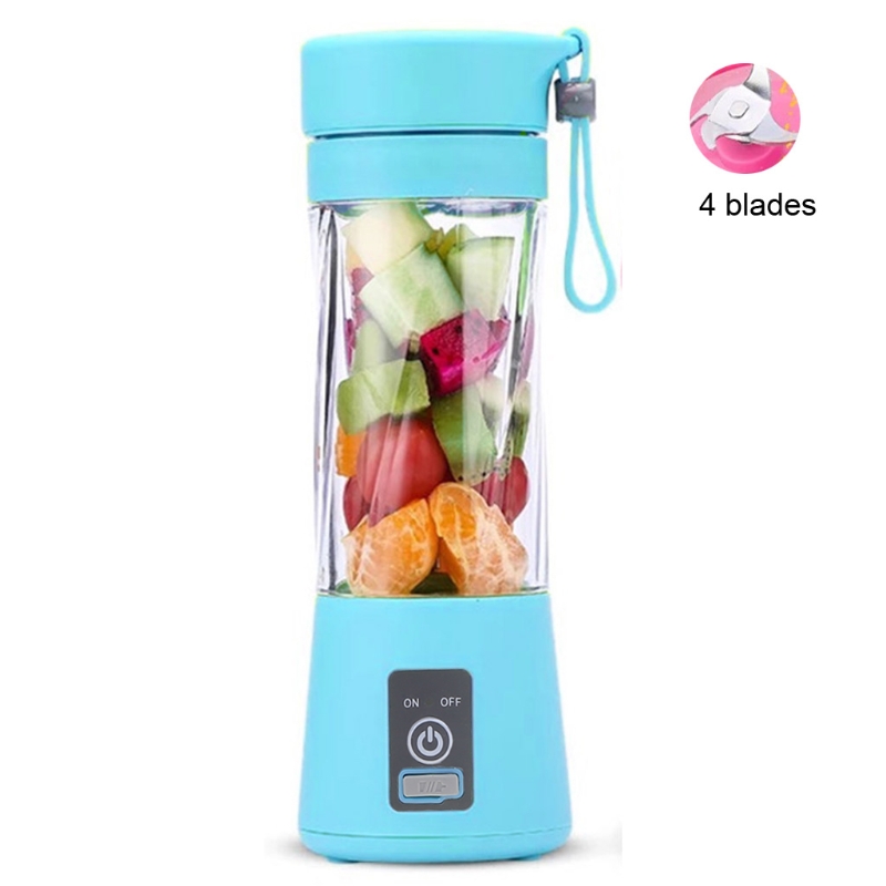 Máquina de Mistura Protable Mini Copo Juicer Único Servir Tamanho Pessoal Liquidificador Usb Recarregável 380ml Frutas Multifunções Suco P9yd 43 Eletrodomésticos