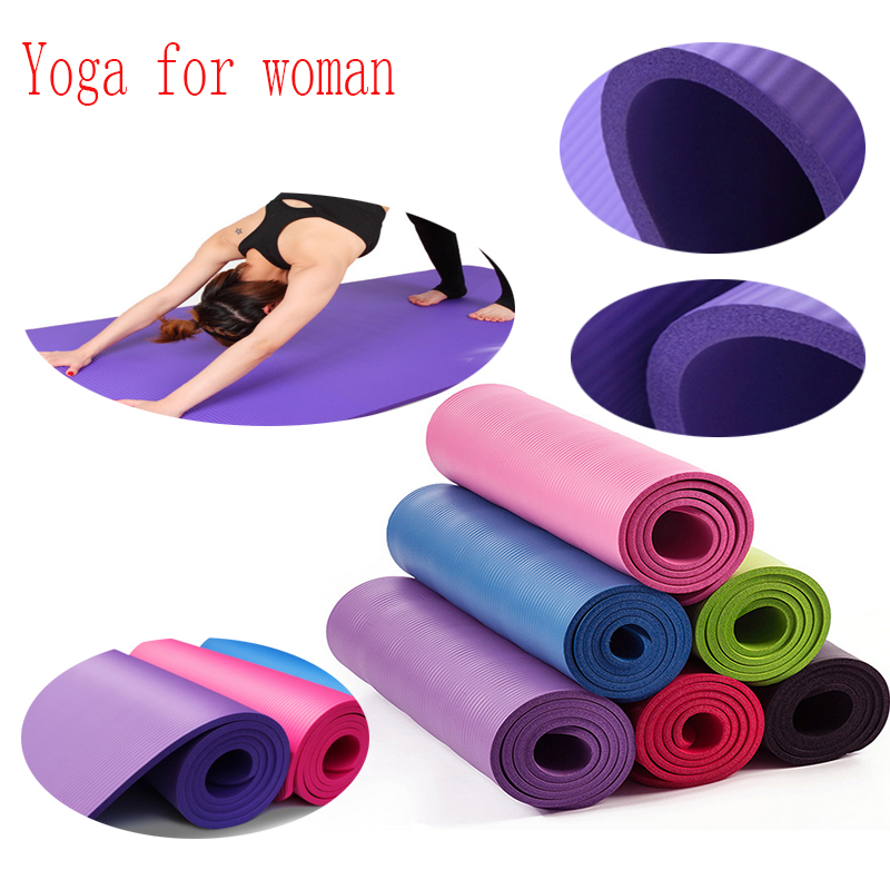 183x61x1cm NBR Yoga Mat 10mm Gymnastic Workout Mat Non- Exercise Pilates Dancing Pad Fitness Cushion Home Gym Equipment