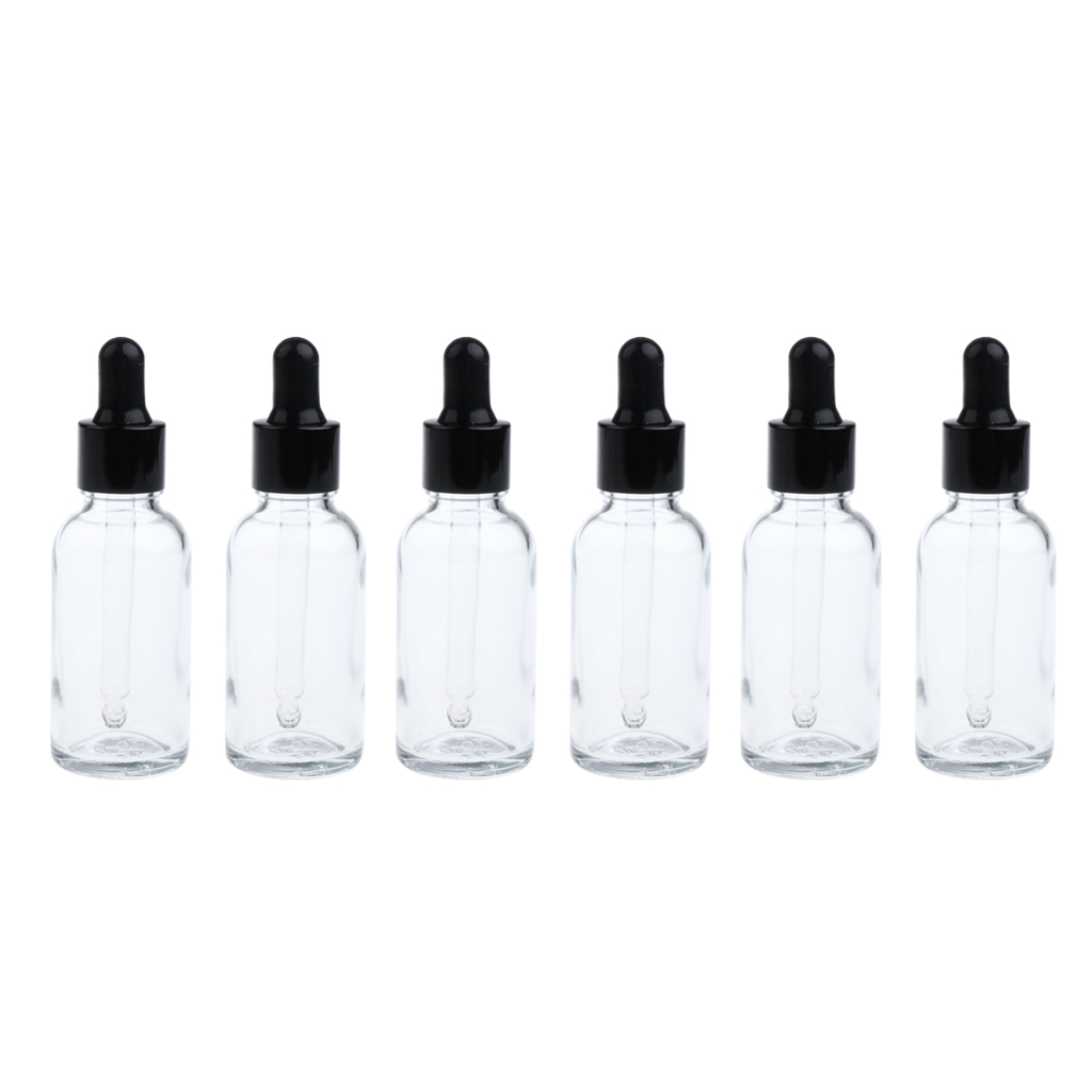 6pcs Empty Amber Bottle Essential Oil Liquid Aromatherapy+Dropper Cap 100ml