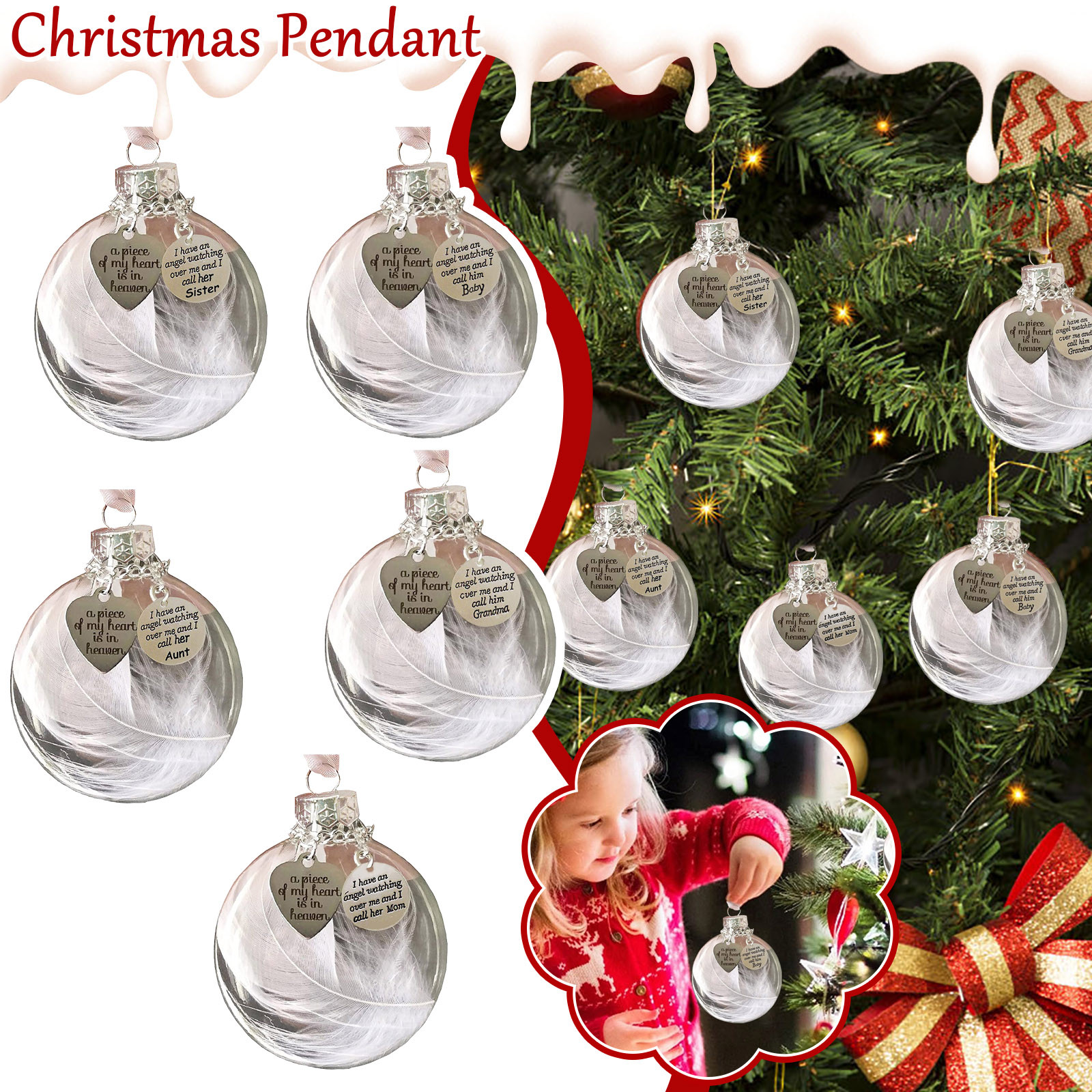 When Calls Heart Christmas 2022 Christmas Ornaments Angel Feathers Ball A Piece Of My Heart Is In Heavens  Memorial Navidad New Year 2022 Новый Год|Ball Ornaments| - Aliexpress