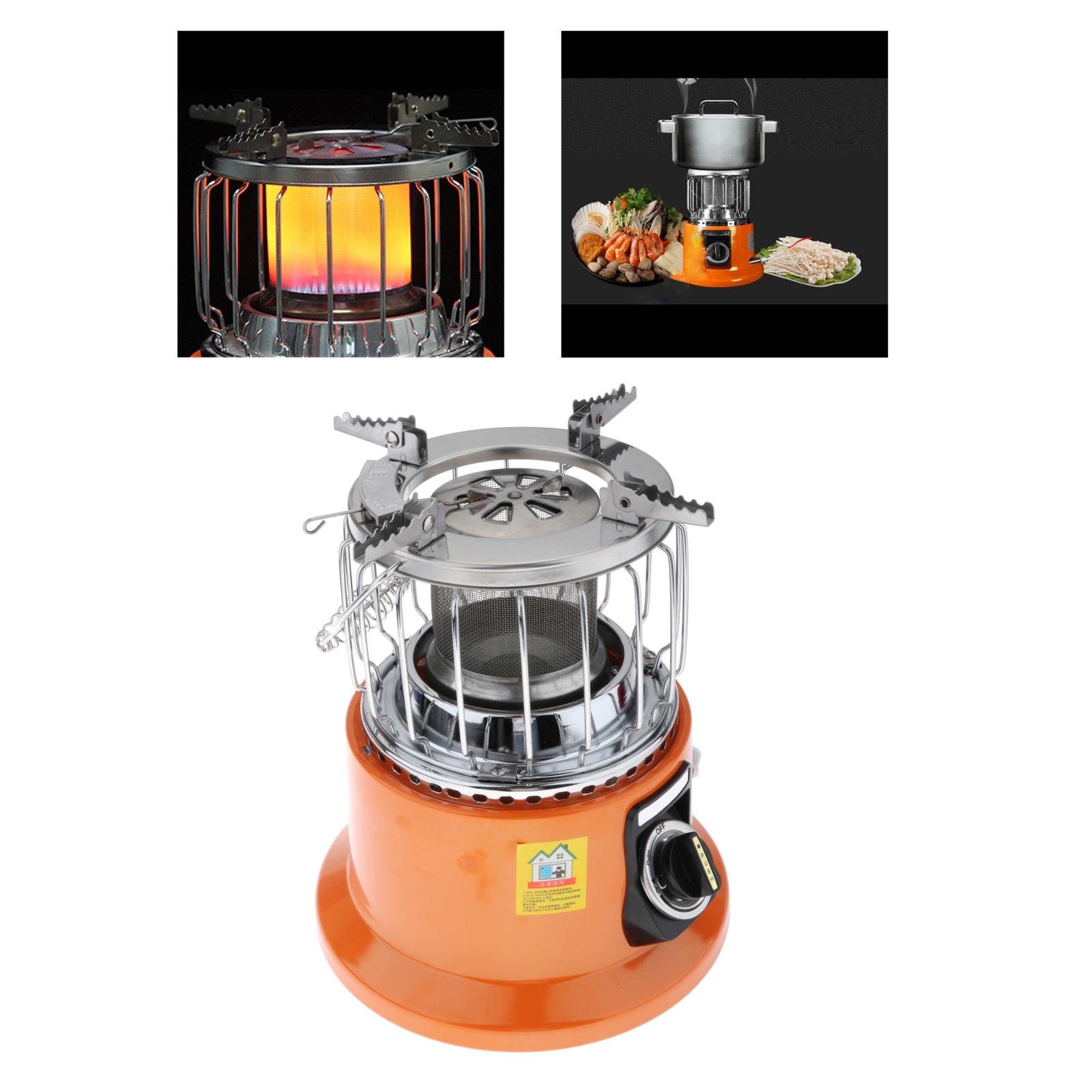 2 in 1 Gas Stove Heater 3KW Liquefied Gas Compact Tent Warmer Cooker Burner