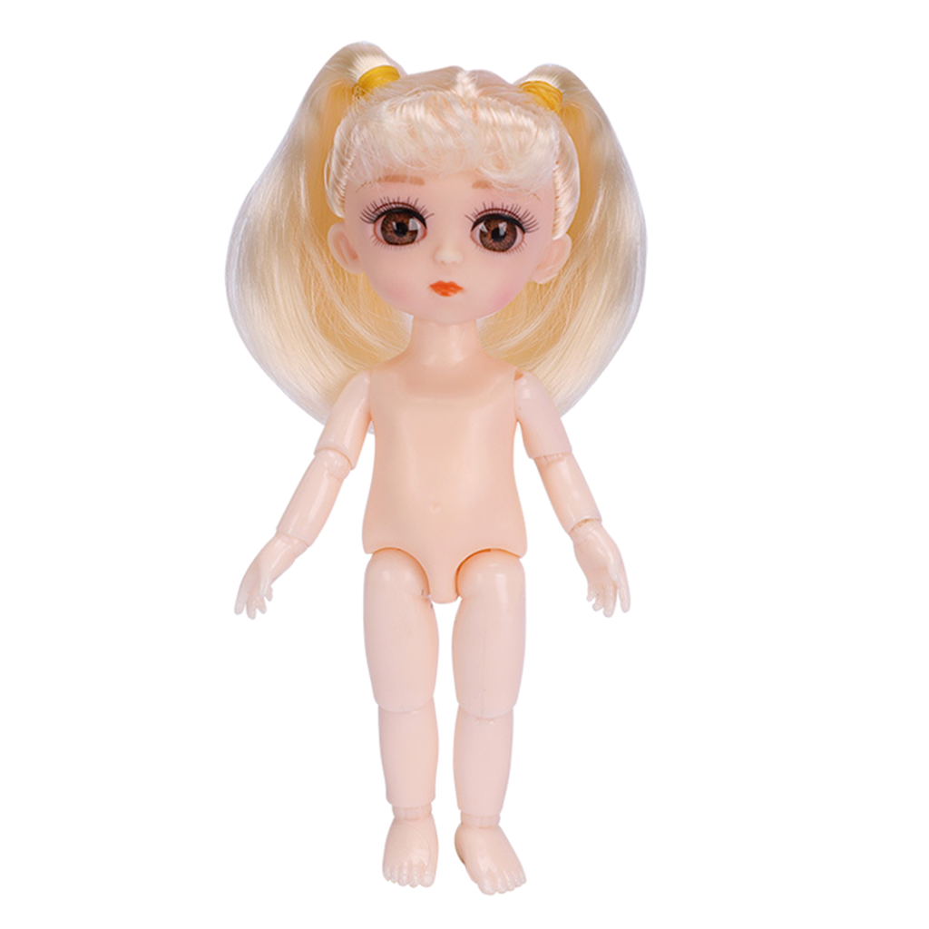 Flexible 16cm 13 Jointed 1/12 Mini Girl Doll  Body for DIY Jointed Dolls Accessories, Styles Selectable