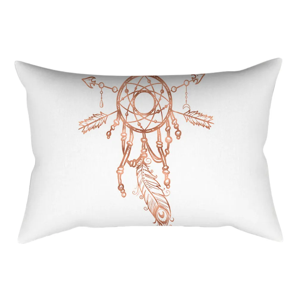 Rose Gold Pink Cushion Cover Square Pillowcase Home Decoration Comfortable and Soft Peach Skin Cashmere 30cm x50cm 