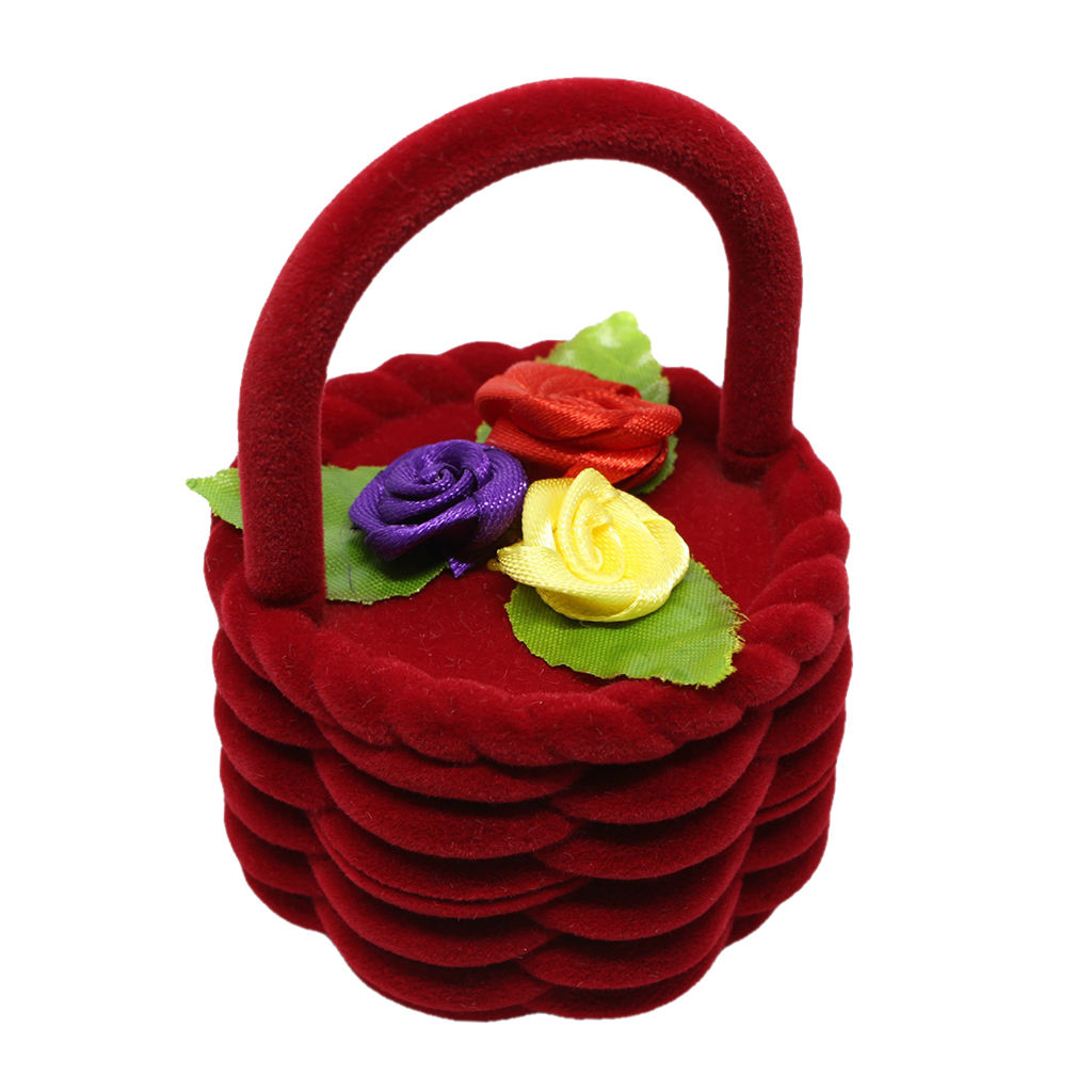 Special Flower Basket Shape Gift Box Velvet  Box Display Jewelry Box