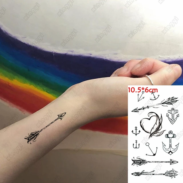 Minimal Small Arrow Tattoo On Finger