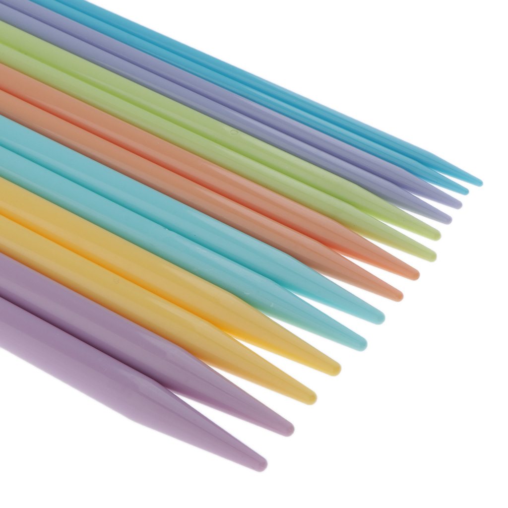 7 Pairs Double Pointed Plastic Knitting Needles Set, 35 cm Long for Sweater
