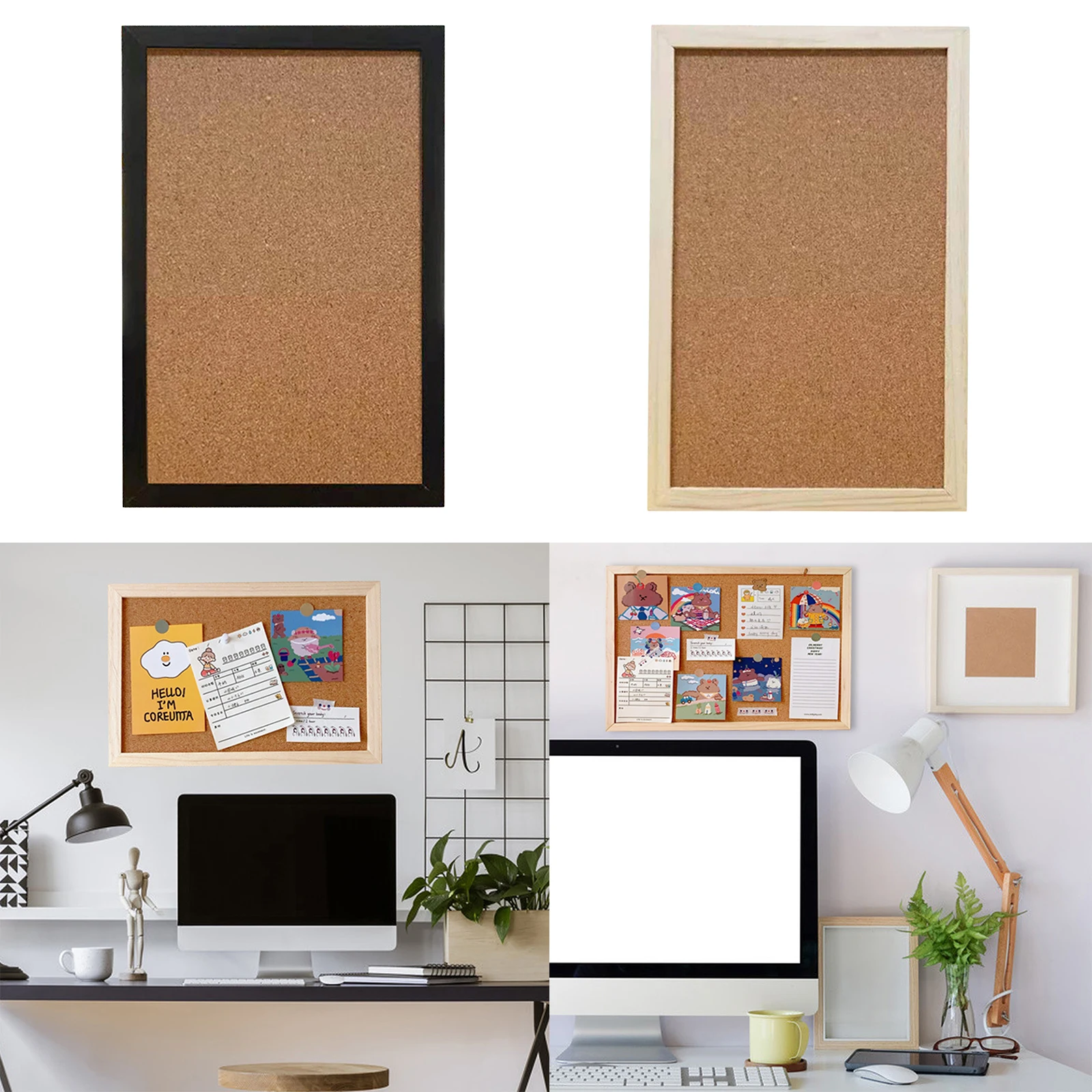 Cork Bulletin Board Decorative Display Boards for Home Office Message Board