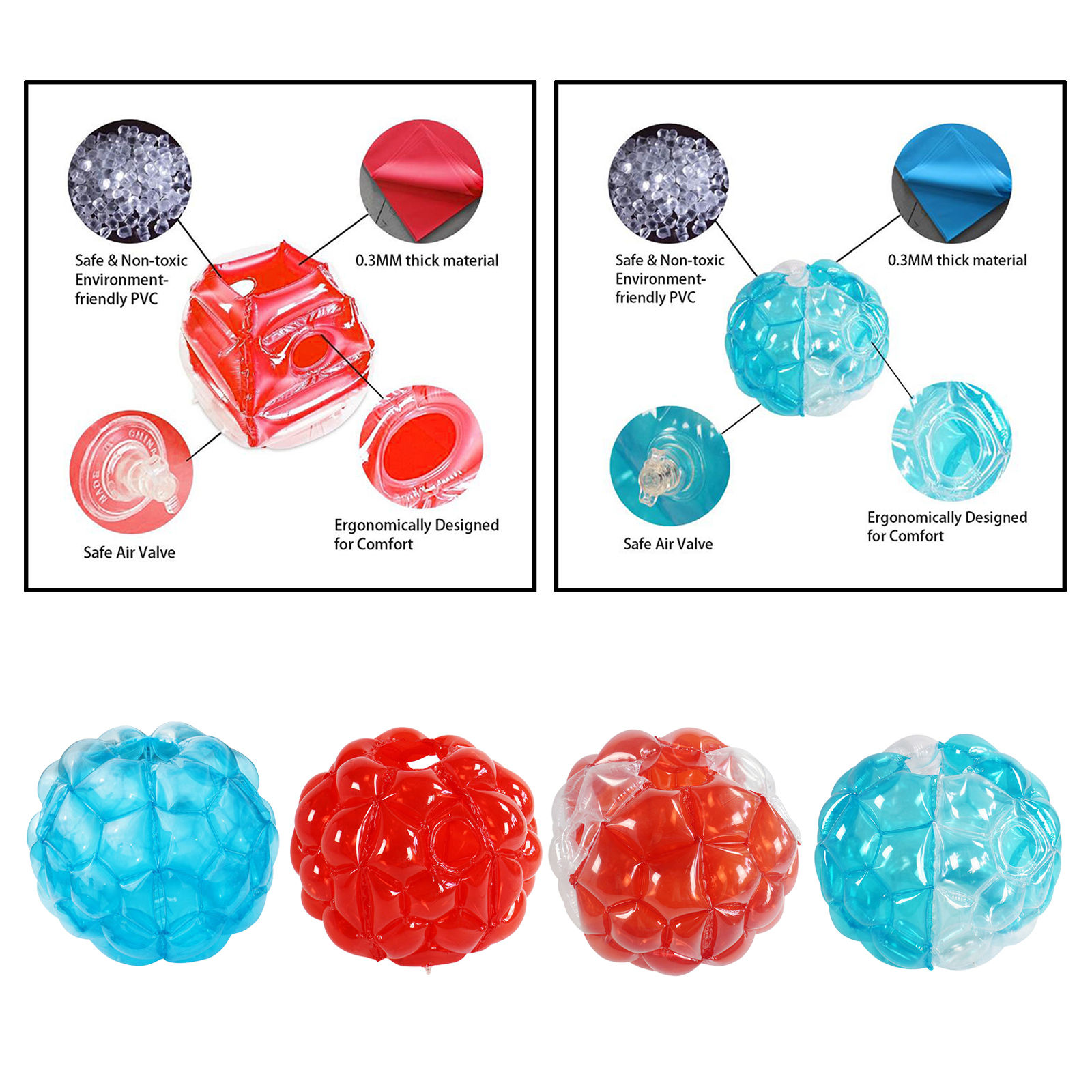 35 in Bumper Balls Soccer Inflatable Bumper Ball Human Hamster Knocker Body  Ball for Adults Teens Outdoor Team Gaming Play
