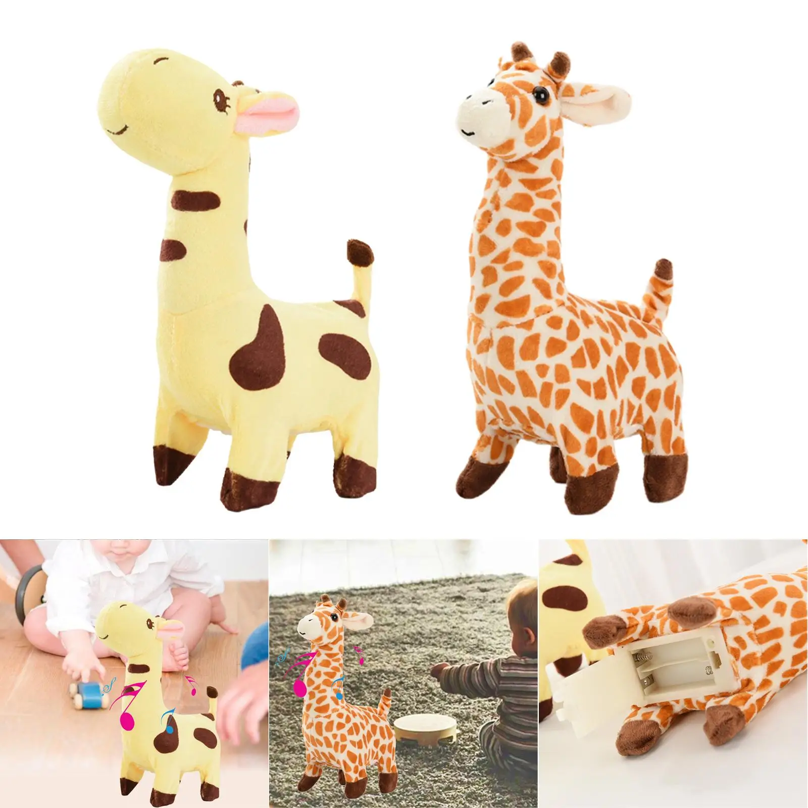 Soft Giraffe Toy-- Sounds Smart Walking Plush Flopsie Giraffe Dolls, Giraffe Robot for Eve Easter Christmas Girls Boys Toddlers