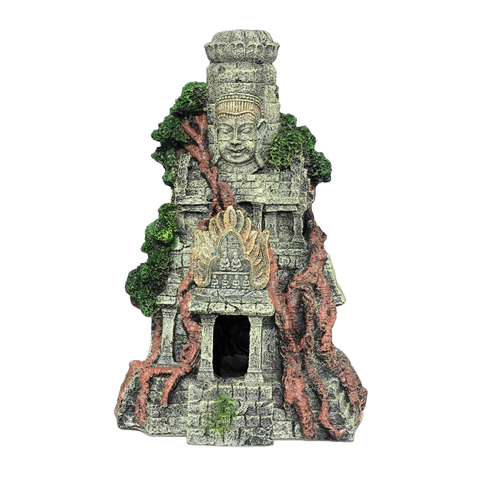 Creative Crafts Resin Artificial Stone Zen Buddha Figurine Aquarium Hideout Landscaping Shelter Cave Terrarium Fish Tank Decor