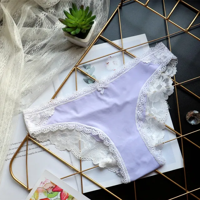 Sexy Ice Silk Breathable Quick Drying Women Underwear Sweet Cute