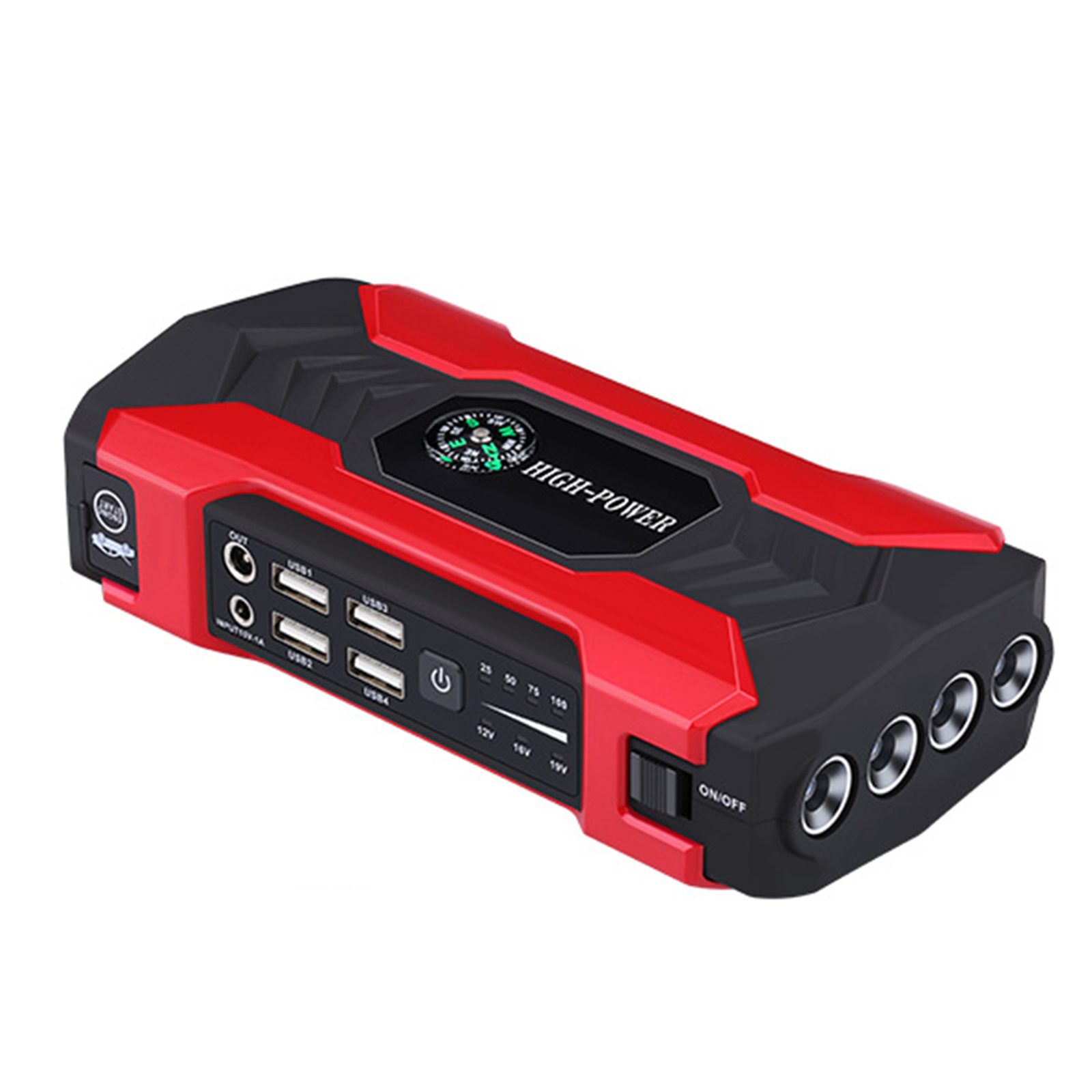 12V Car Jump Starter Peak 400A 10000mah LED Flashlight for Carry Case