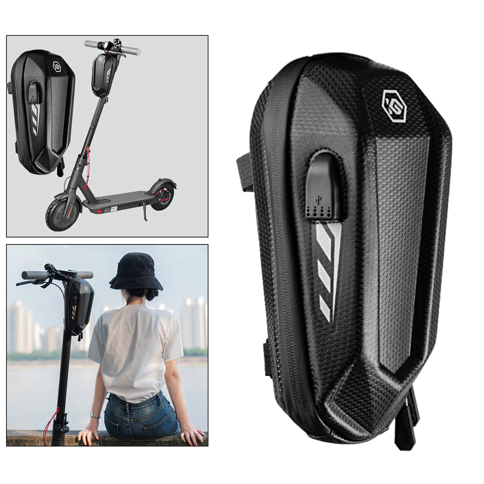 Universal Scooter Handle Bag MTB Cycling EVA Hard Shell Zipped Tools Storage Pouch Holder