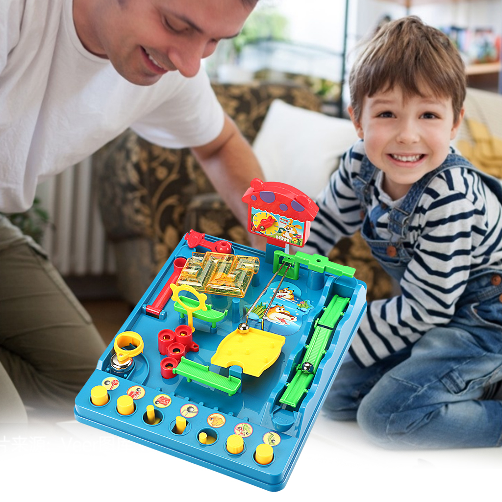 Marbles Puzzle Maze Toys Children Maze Track Family Board Game Thinking Logical Hand-Eye Coordination Motor Skills Sensory Toy