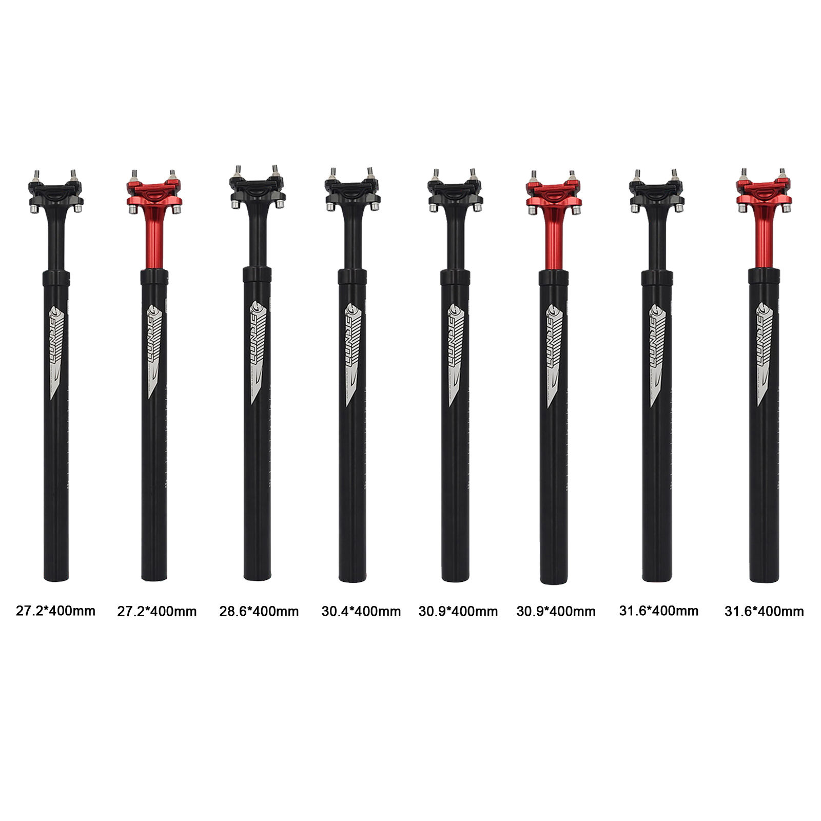 27.2/28.6/30.4/30.9/31.6 mm Road Bike Seatpost Adjustable Damping Length 400mm Folding Bike Aluminum Alloy Seat Tube